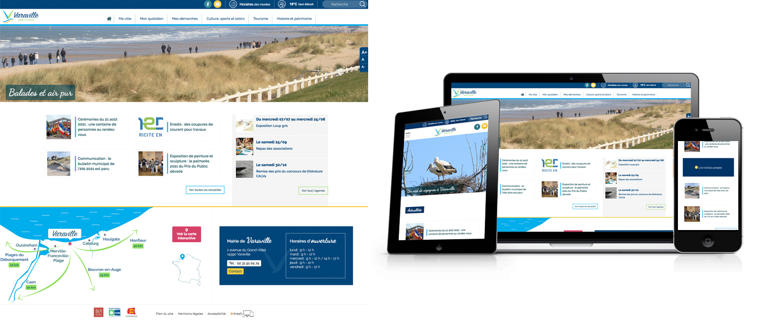 La mairie de Varaville a missionné l’agence Krea3 pour créer son site