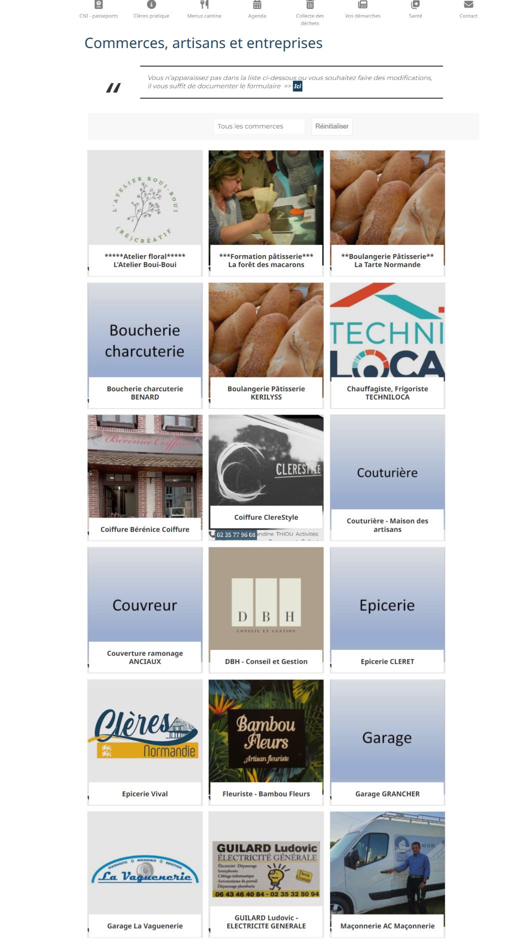 Commerces, artisans et entreprises - Mairie de Clères 