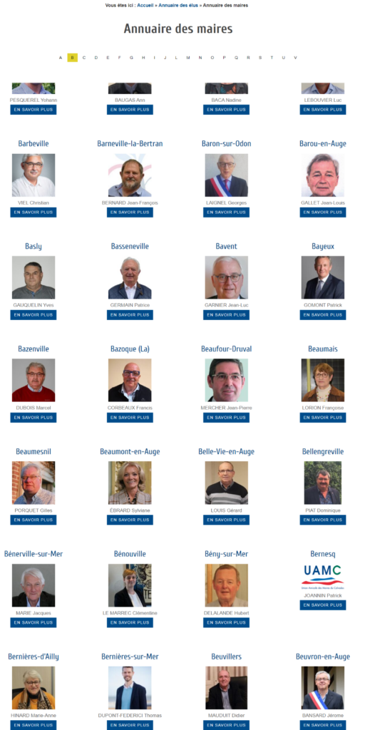 Références Union Amicale des maires du Calvados