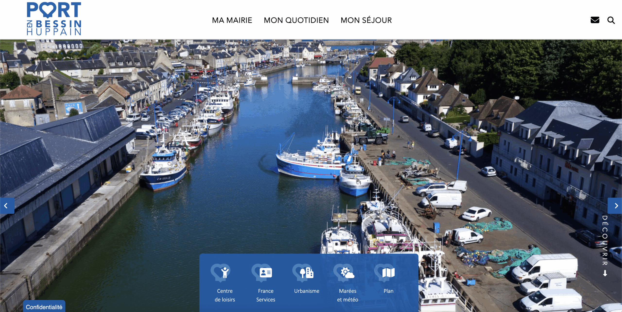 Site de Port-en-Bessin-Huppain — aperçu de la page d’accueil